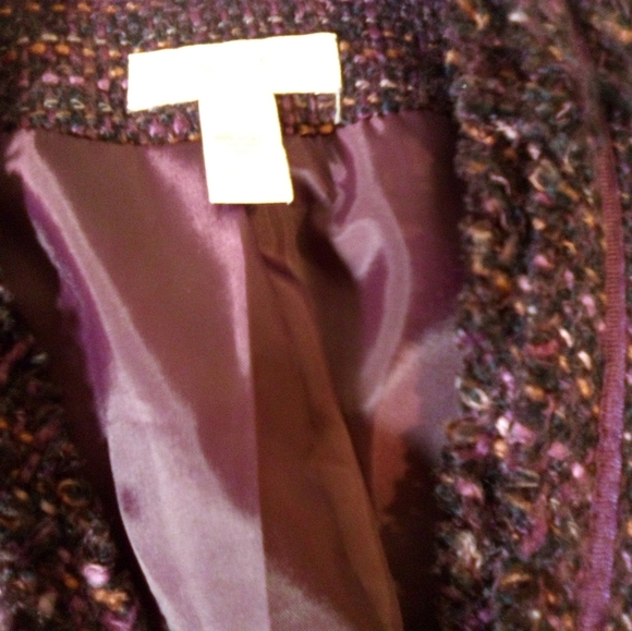 VINTAGE Charter Club Notch Style Jacket Purple & Pink Fringed Size M… - Picture 4 of 10